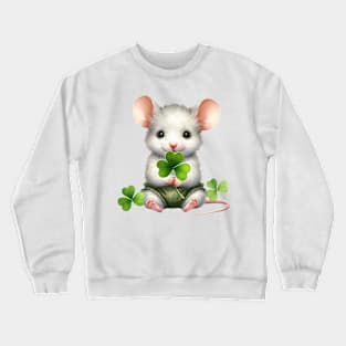 Clover Mouse St Patricks Day Crewneck Sweatshirt